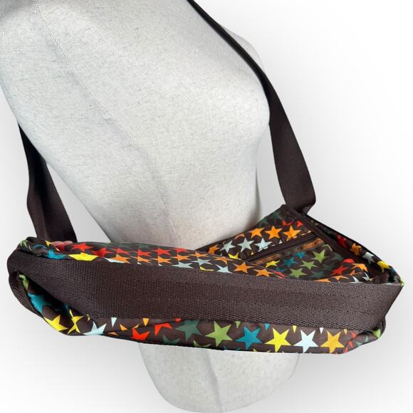 VTG LeSportsac Hobo Bag Rainbow Star Print with Matching Pouch – Rare 2000s - Picture 9 of 14